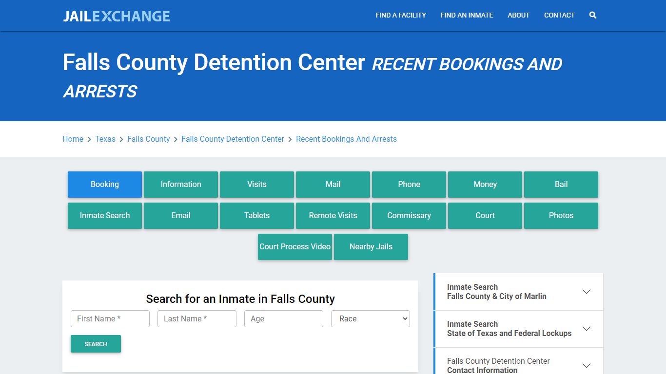 Falls County Detention Center Recent Bookings And Arrests - Jail Exchange