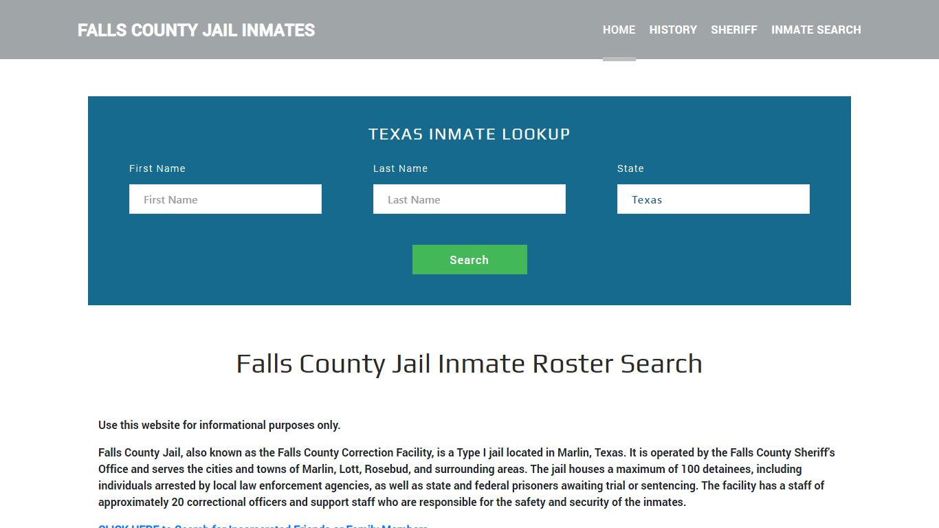 Falls County Jail Inmate Roster Lookup, Marlin, TX