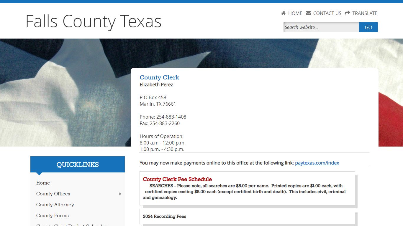 County Clerk - Falls County